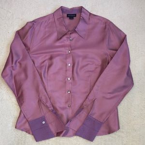 Ann Taylor Dusty Rose Silk Business Shirt